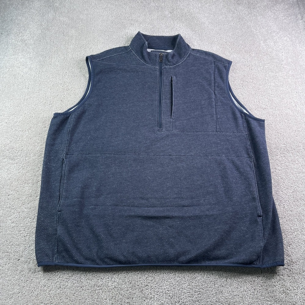 Duluth Vest Mens 3XL XXXL Blue Threshold Fleece Quarter Zip Pocket Outdoors